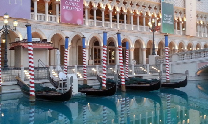 Gondolas at the Venetion hotel Las Vegas
